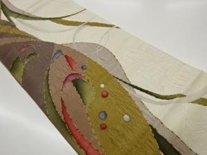 纐纈抽象模様全通洒落袋帯